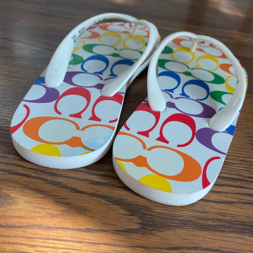 Coach Colorful Kids Flip Flops